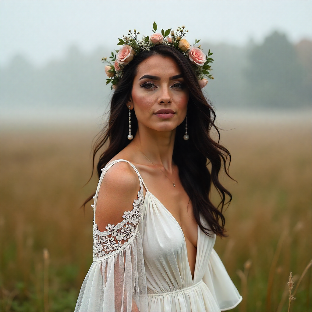 27 Best Bridal Hair and Makeup Ideas for Your Big Day 12 Flower Crown with Barely There Makeup