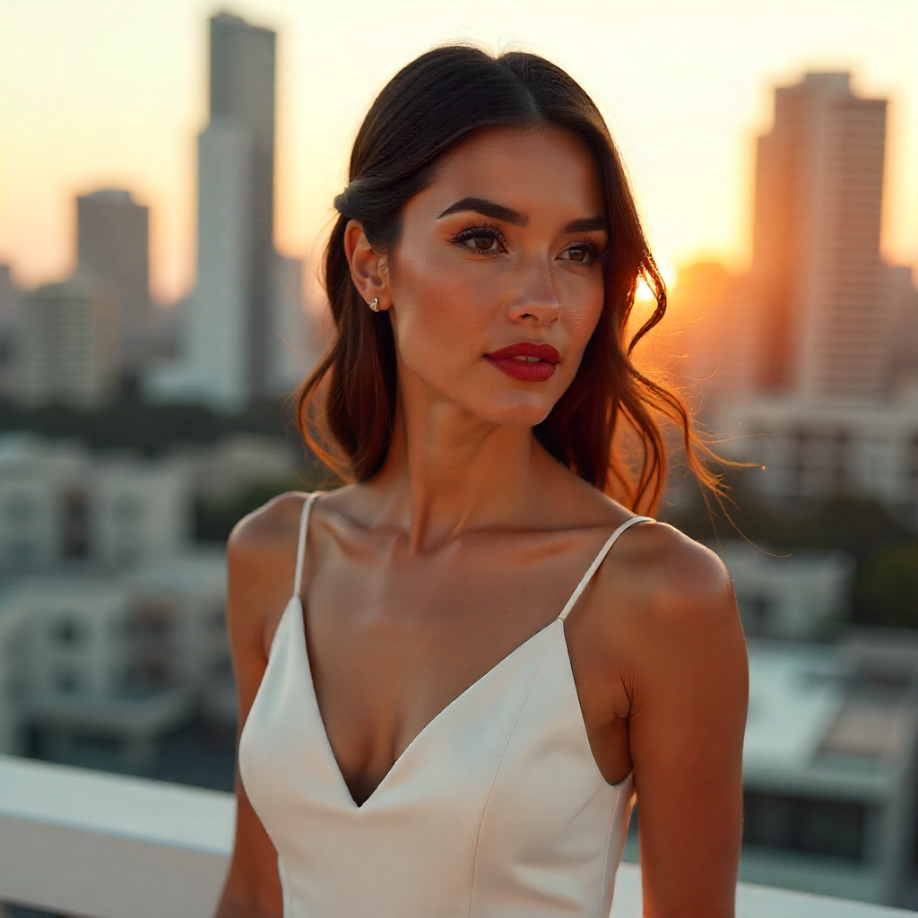 27 Best Bridal Hair and Makeup Ideas for Your Big Day 13 Sleek Middle Part with Glossy Lips