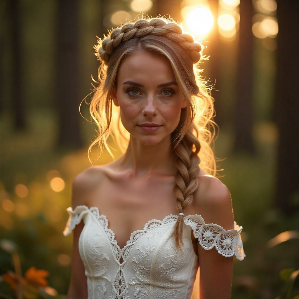 27 Best Bridal Hair and Makeup Ideas for Your Big Day 4 Braided Crown with Natural Glow