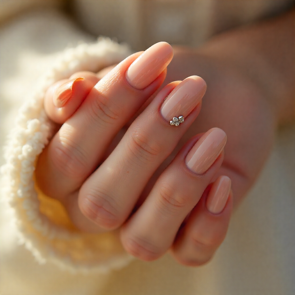 17 Winter Wedding Nail Trends for the Perfect Bridal Look 9 Minimal Nude Tones