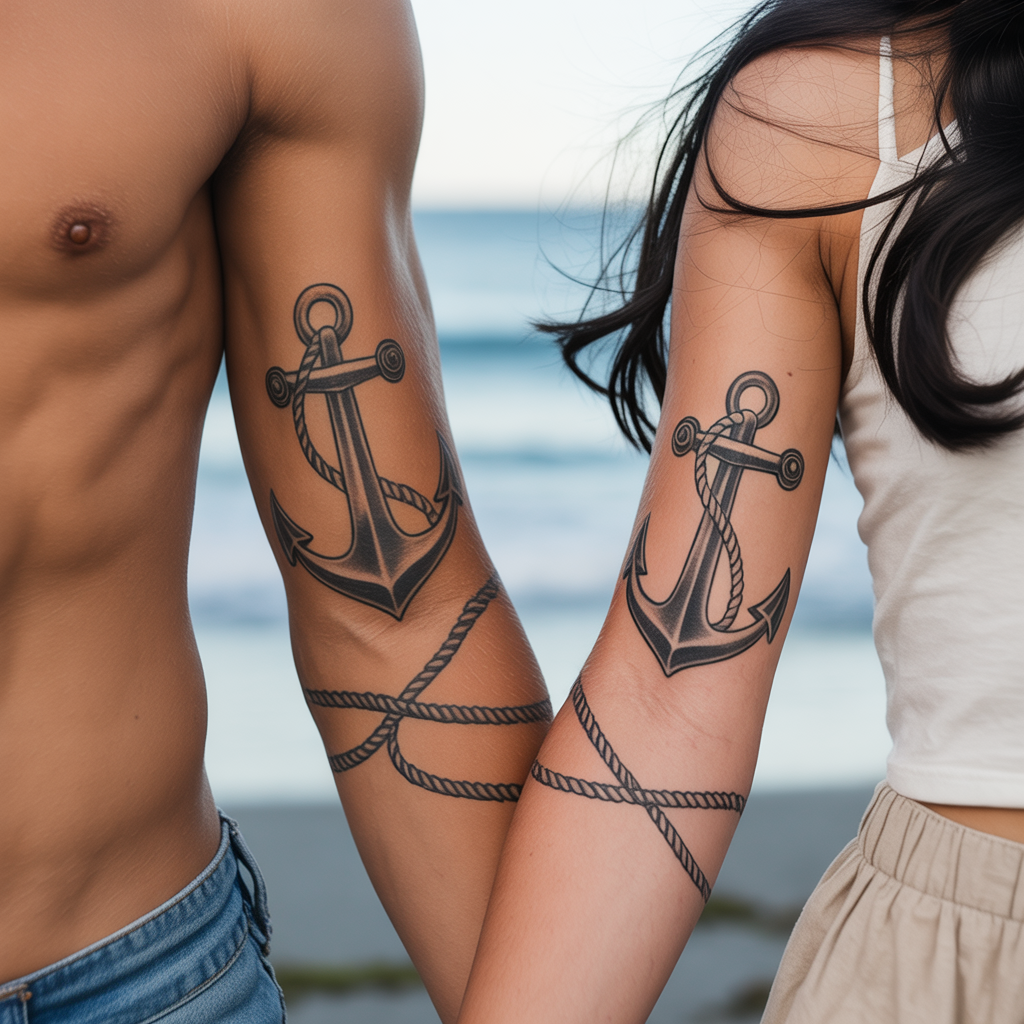 12 Unique and Romantic Couple Tattoo Ideas 9 Anchors