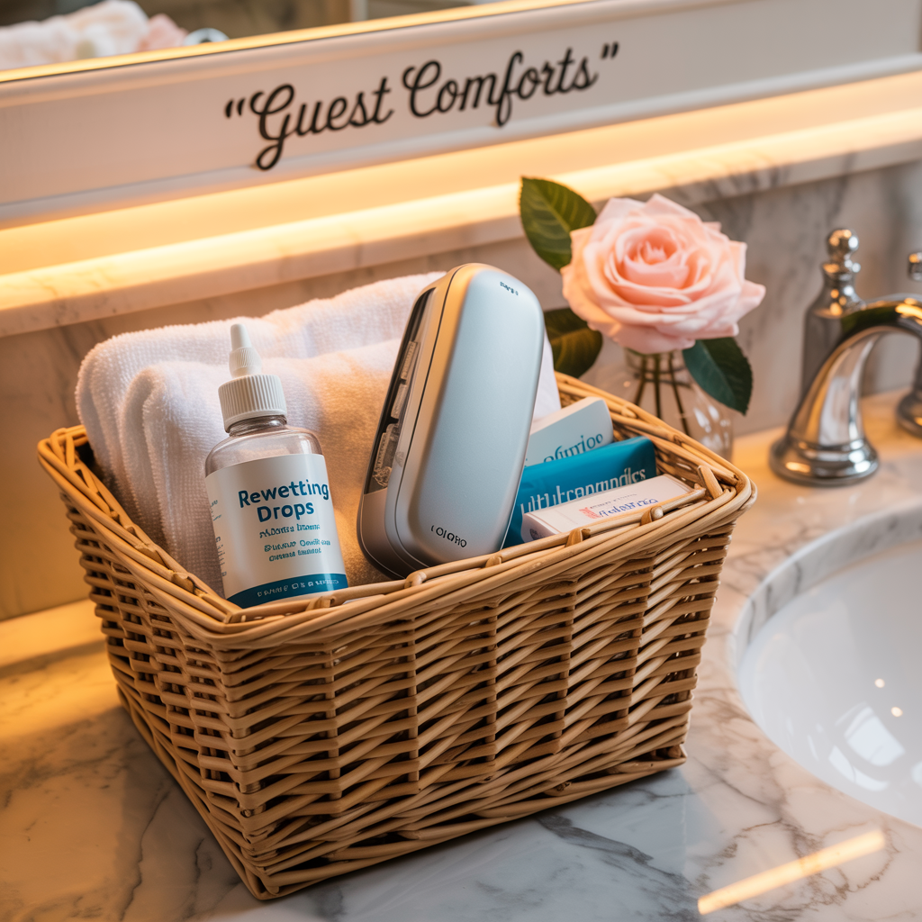 20 Wedding Bathroom Basket Ideas Your Guests Will Love 13 Contact Lens Supplies