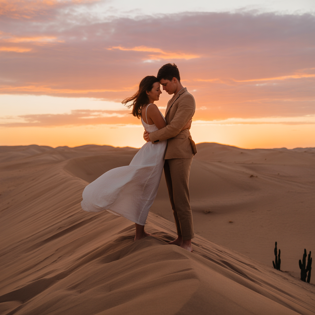 Desert Landscape Engagement Photoshoot Ideas