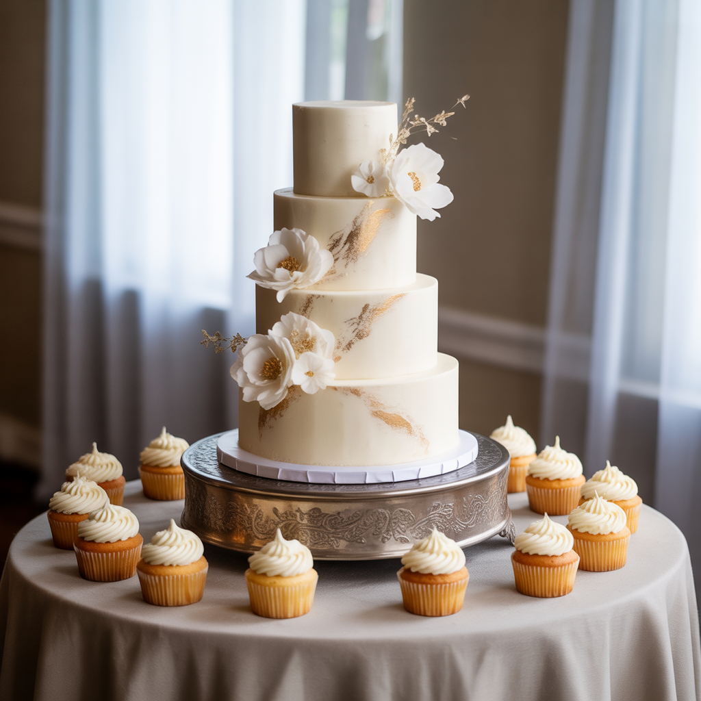 20 Elegant & Fun Wedding Dessert Table Ideas to Inspire 1 Elegant Tiered Cake Display