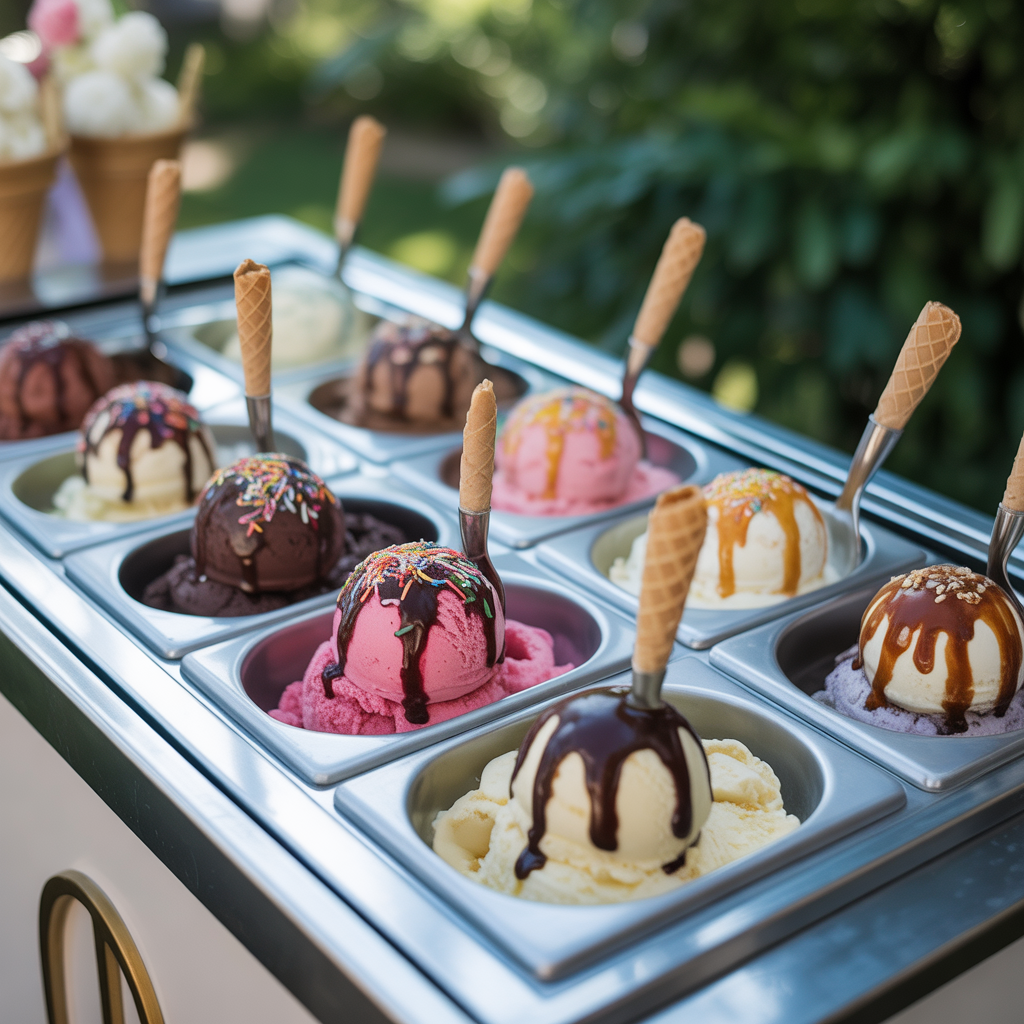 20 Elegant & Fun Wedding Dessert Table Ideas to Inspire 13 Ice Cream Bar for Summer Weddings