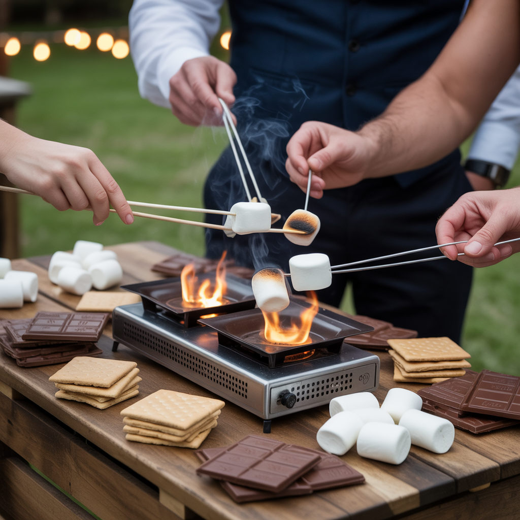 20 Elegant & Fun Wedding Dessert Table Ideas to Inspire 10 Interactive S’mores Station