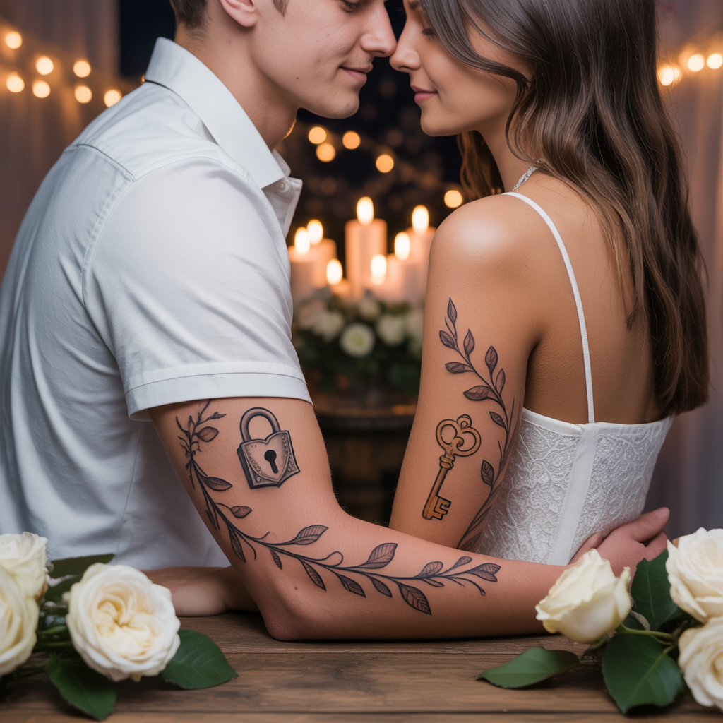 12 Unique and Romantic Couple Tattoo Ideas 3 Lock and Key