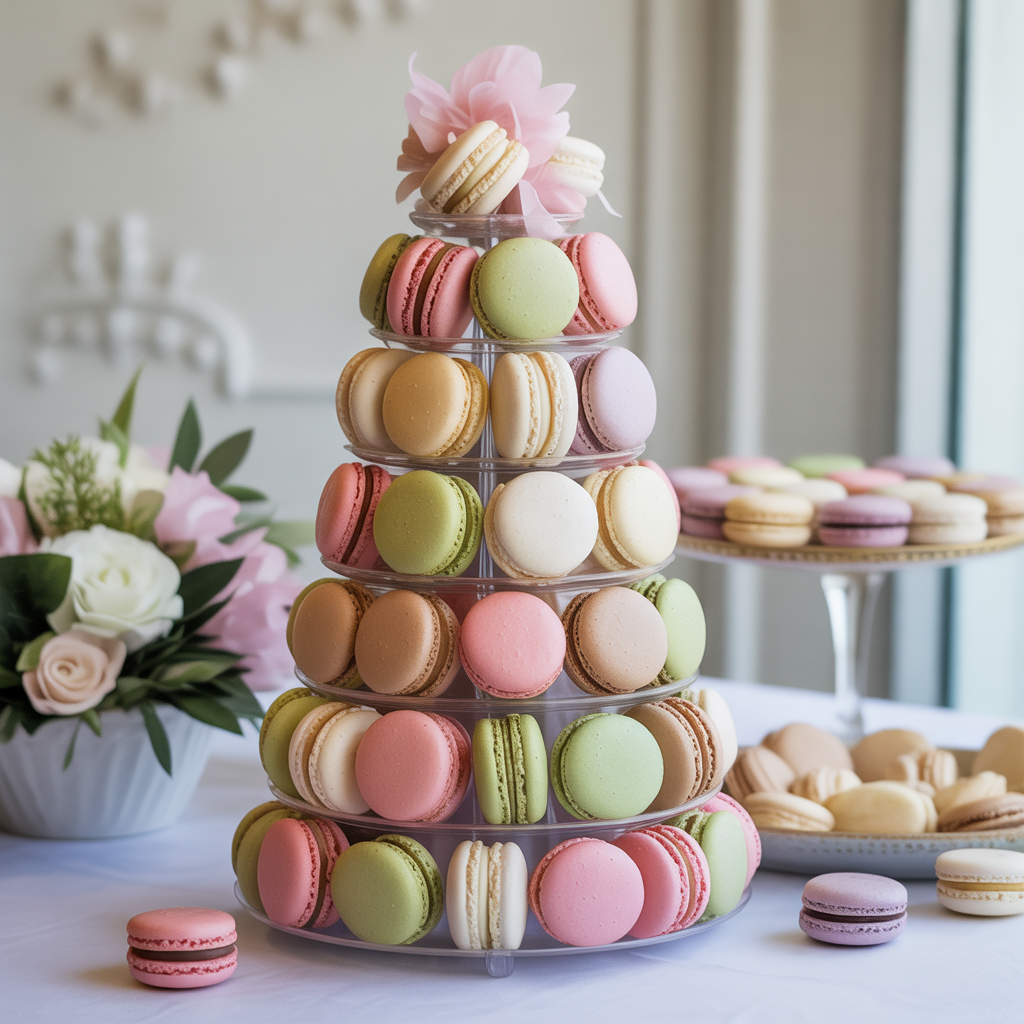 20 Elegant & Fun Wedding Dessert Table Ideas to Inspire 6 Macaron Towers for Elegance