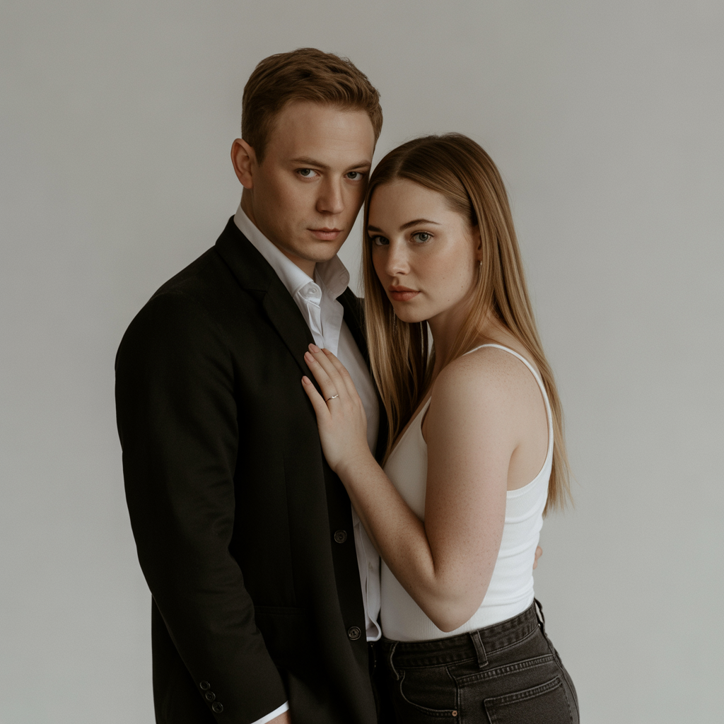 Minimalist Studio Engagement Photoshoot Ideas