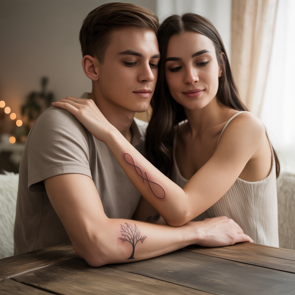 12 Unique and Romantic Couple Tattoo Ideas 1 Minimalist Symbols