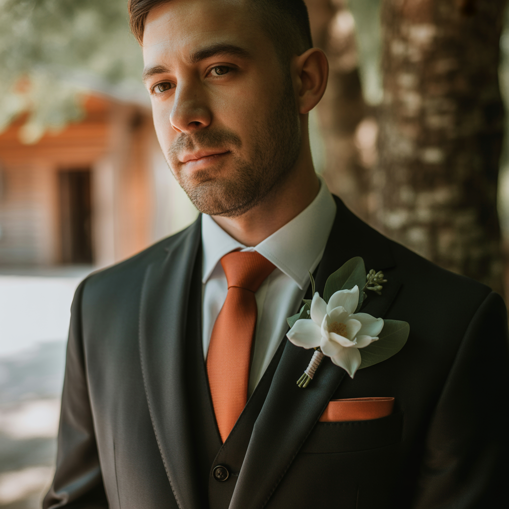 15 Burnt Orange Weddings: Bold, Warm & Unforgettable Themes 5 Burnt Orange Groom Accessories