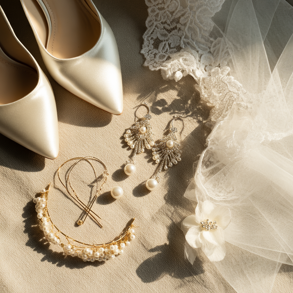 Stunning 12 Wedding Detail Shots for Your Big Day 1 Bridal Accessories in Natural Light