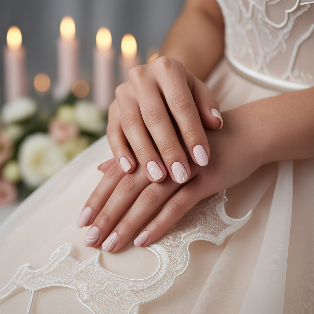 20 Trendy and Classic Wedding Nail Ideas for Brides 13 Matte Finish Wedding Nail Ideas