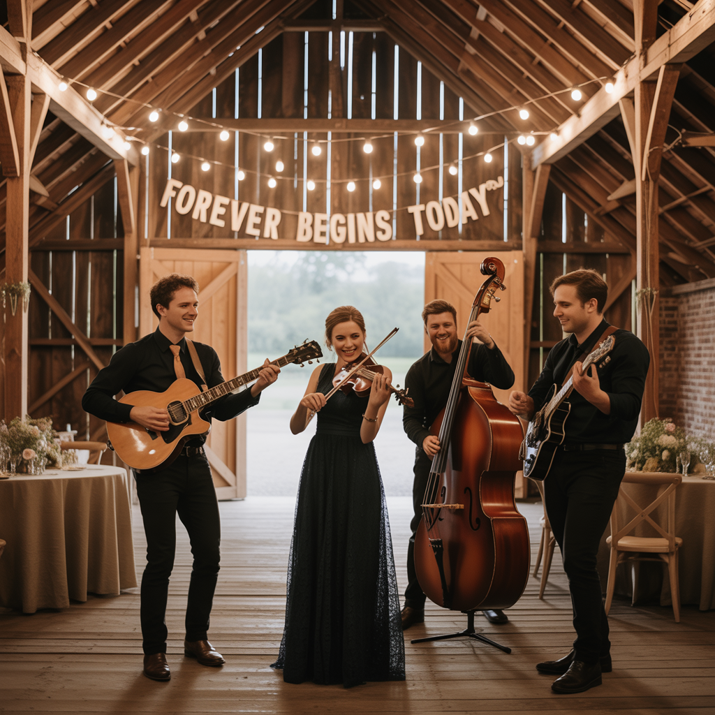 Magical 17 Barn Wedding Ideas for a Romantic Country Vibe 10 Live Folk or Acoustic Music