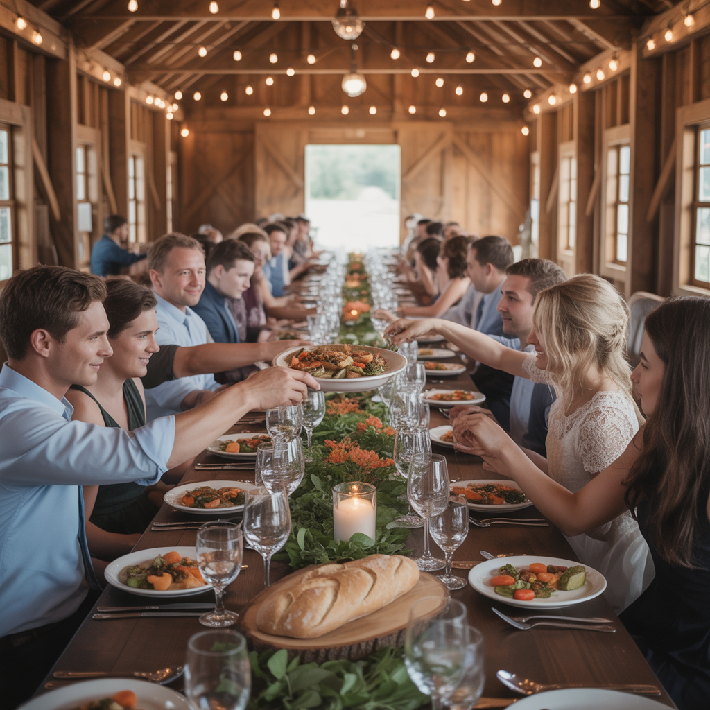 Magical 17 Barn Wedding Ideas for a Romantic Country Vibe 3 Farm-to-Table Dining Experience