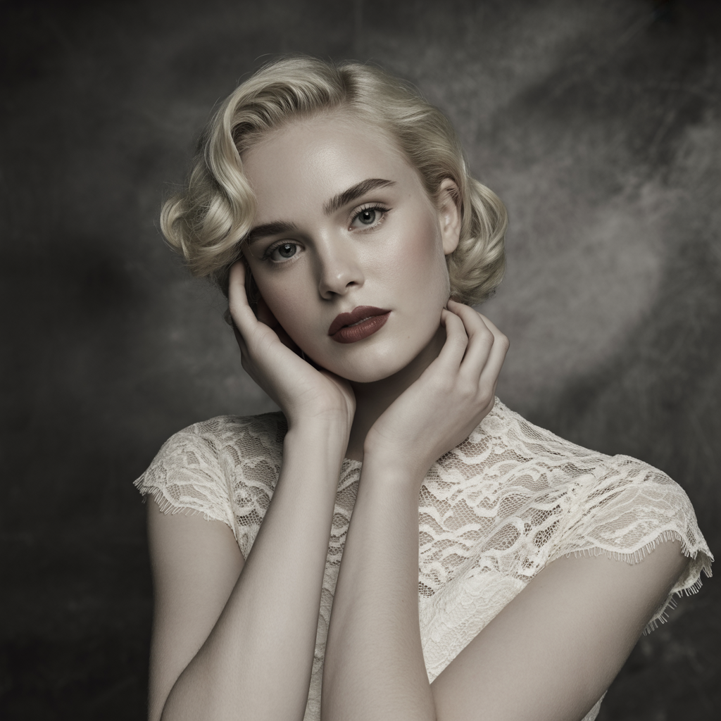 Vintage Glam with Bold Brows