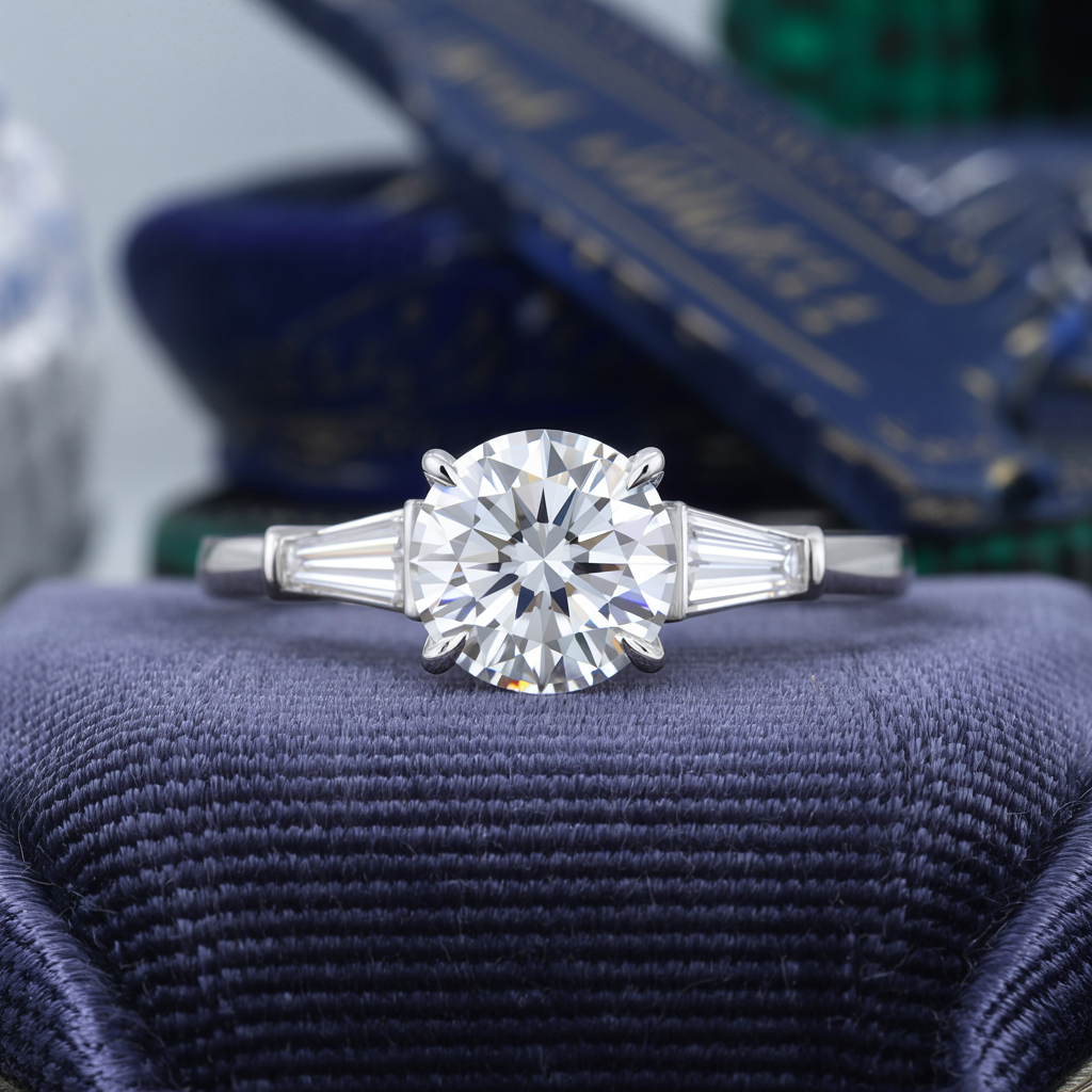 Three-Stone Baguette Engagement Rings
