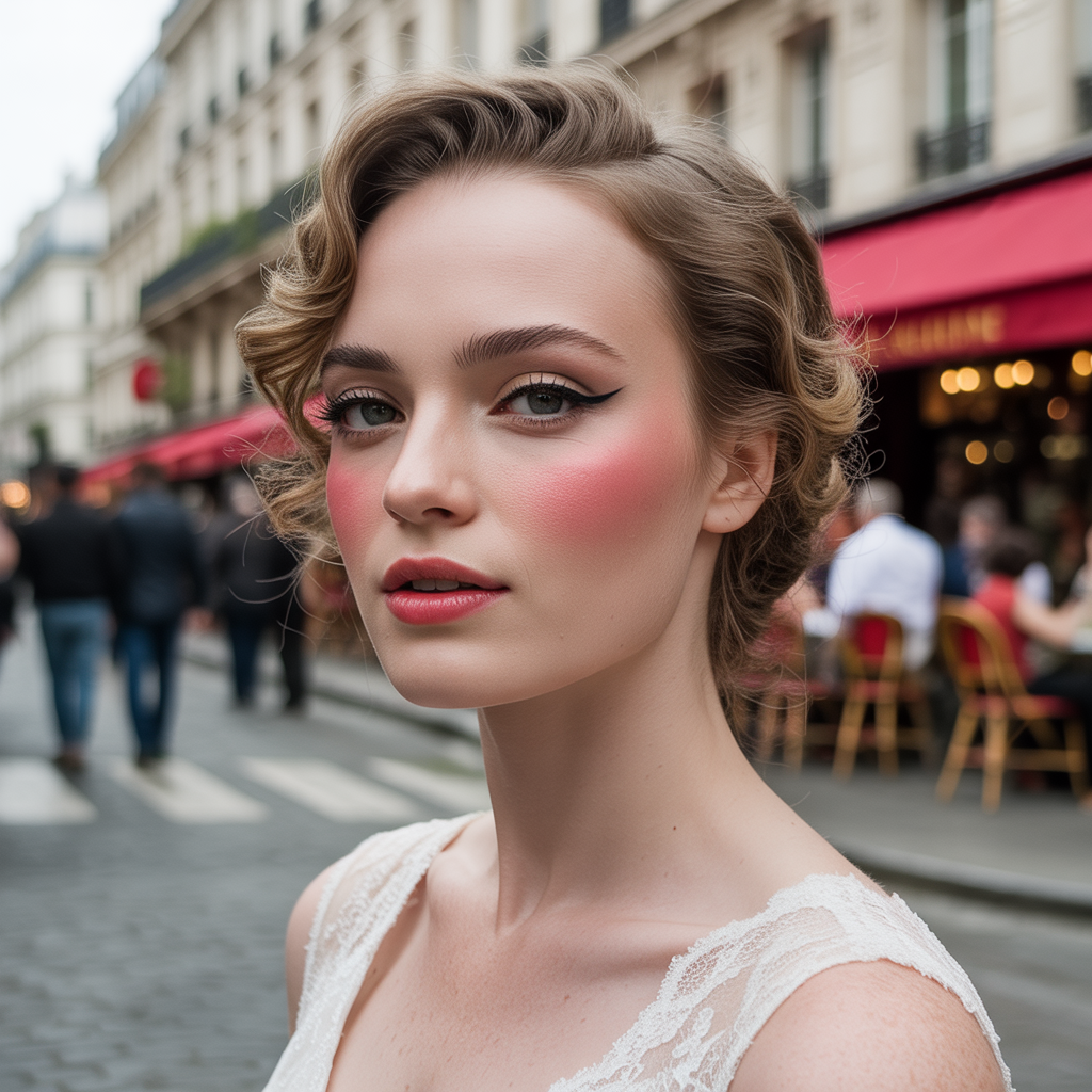 Bold Winged Liner with Rosy Cheeks