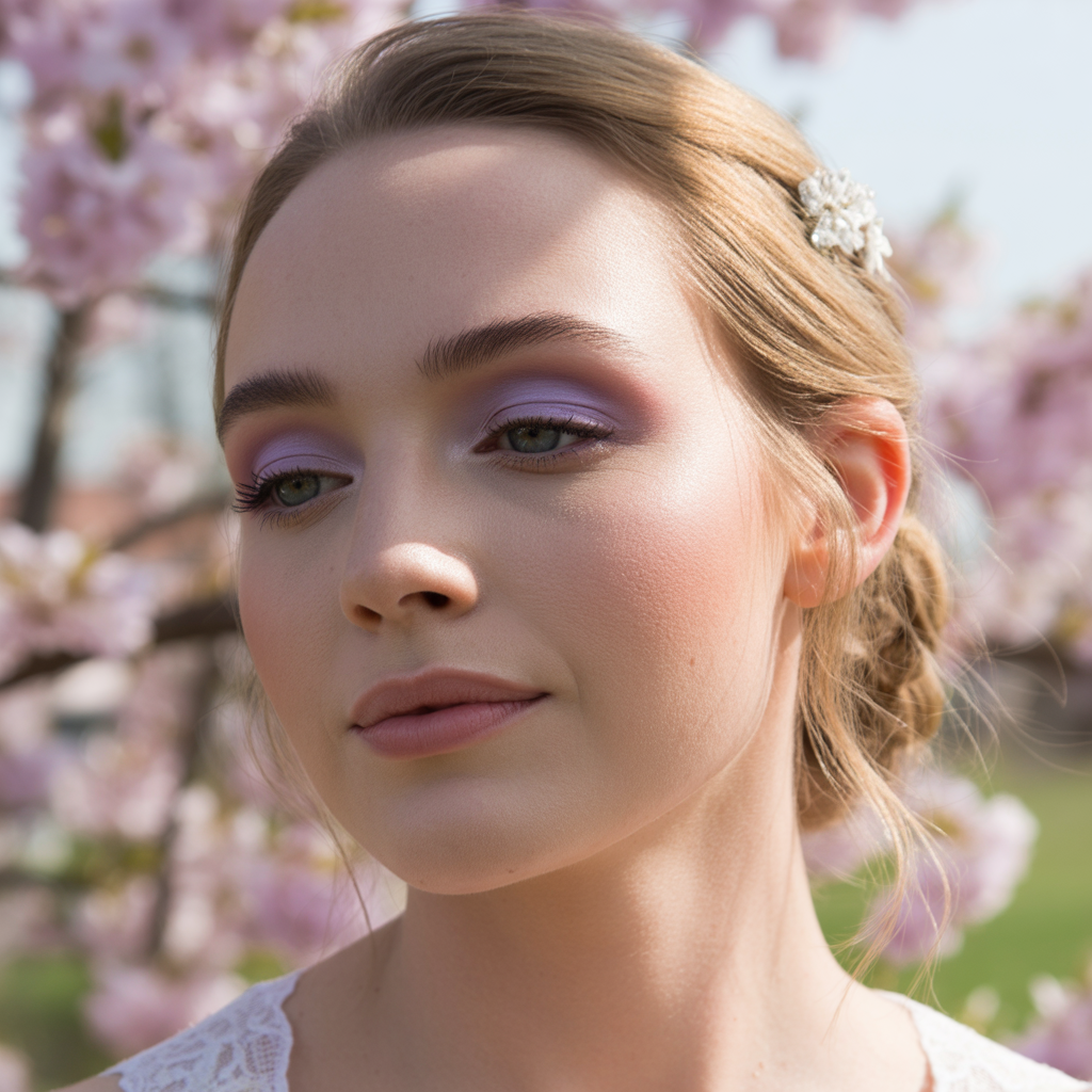 Soft Pastel Eyes with Peach Tones