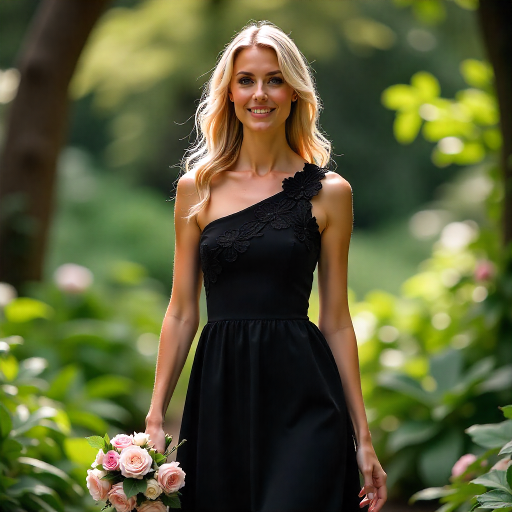 25 Inspiring Black Bridesmaid Dresses for Every Wedding 8 One-Shoulder Structure