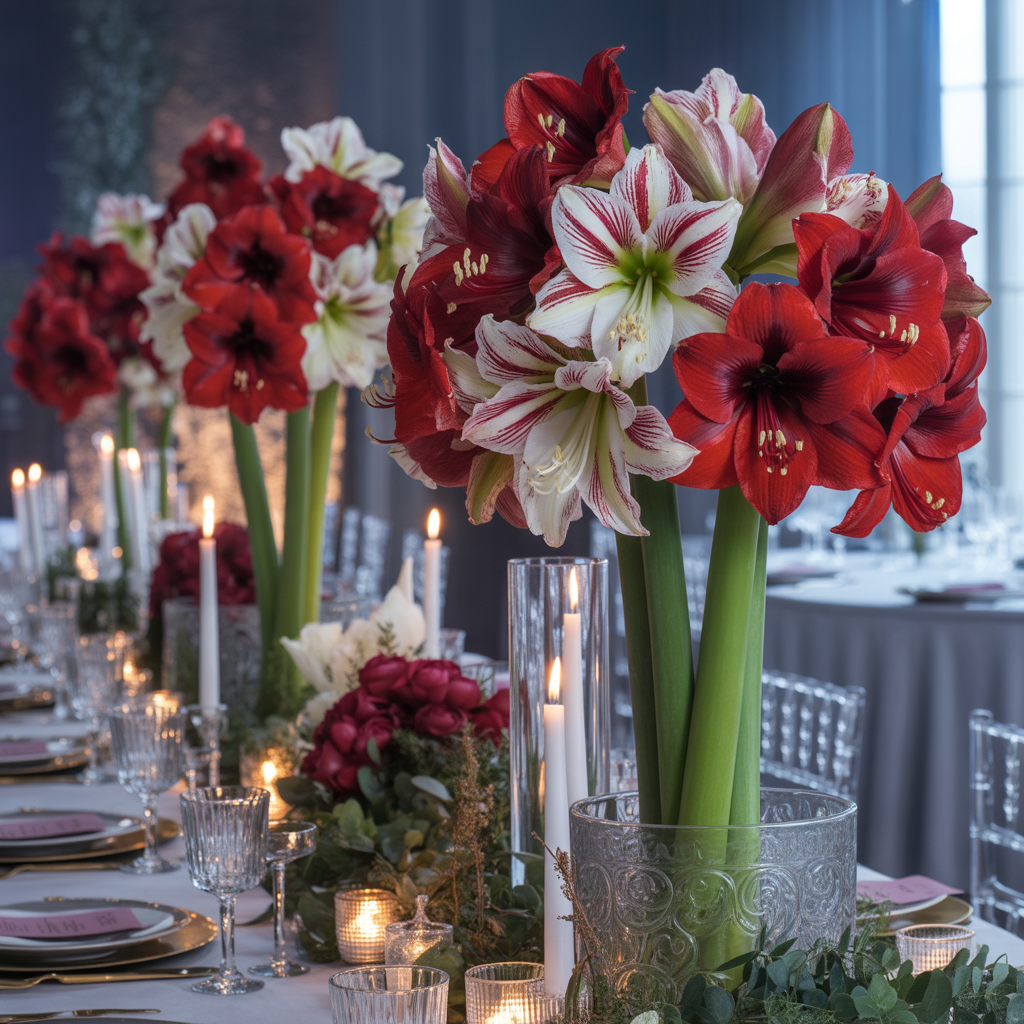 Amaryllis for Bold Grandeur Winter Wedding Flowers Ideas