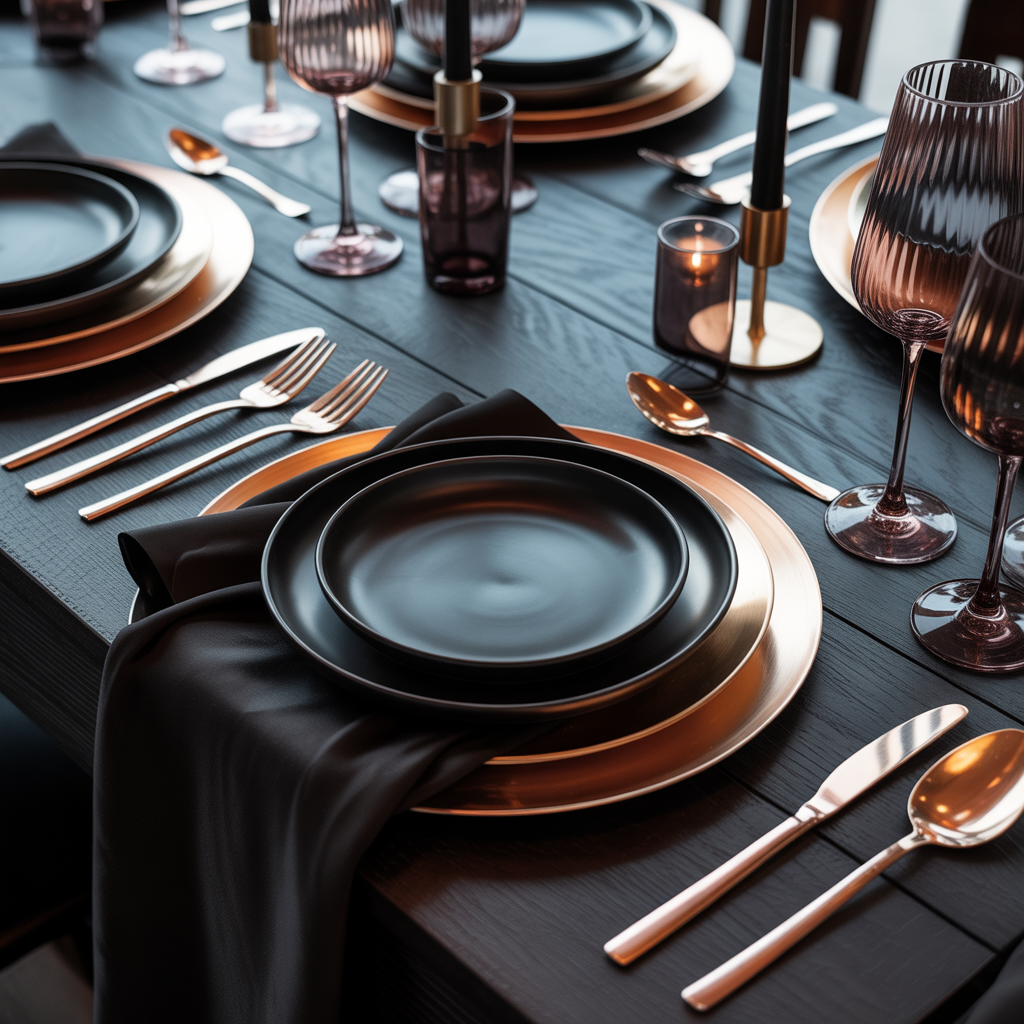 Black and Rose Gold