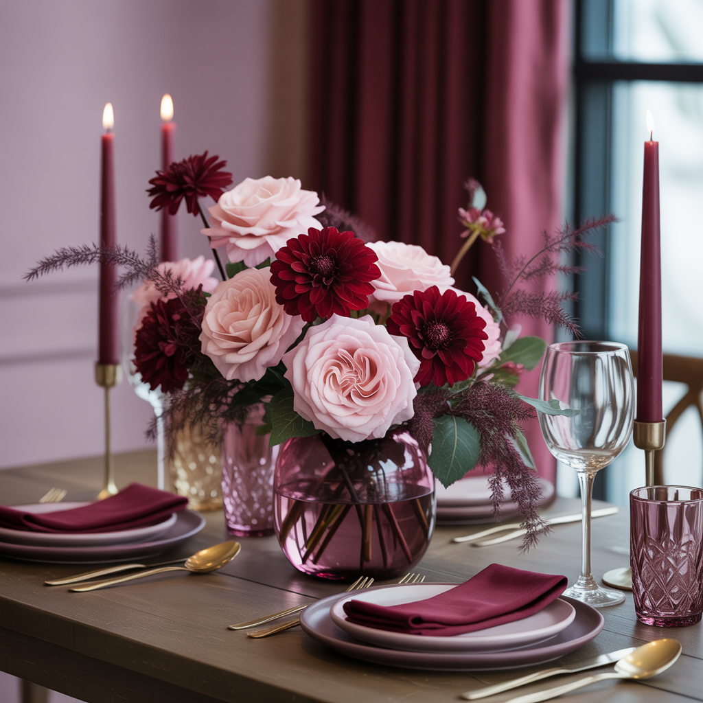 Burgundy and Blush