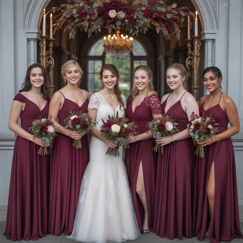 20 Elegant Fall Wedding Colors That Capture Autumn’s Charm 1 Burgundy and Gold Elegance