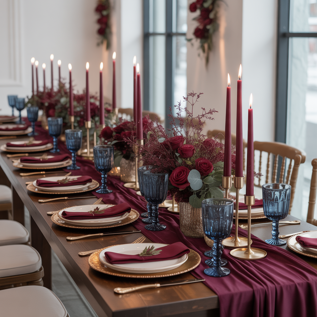 Burgundy and Navy