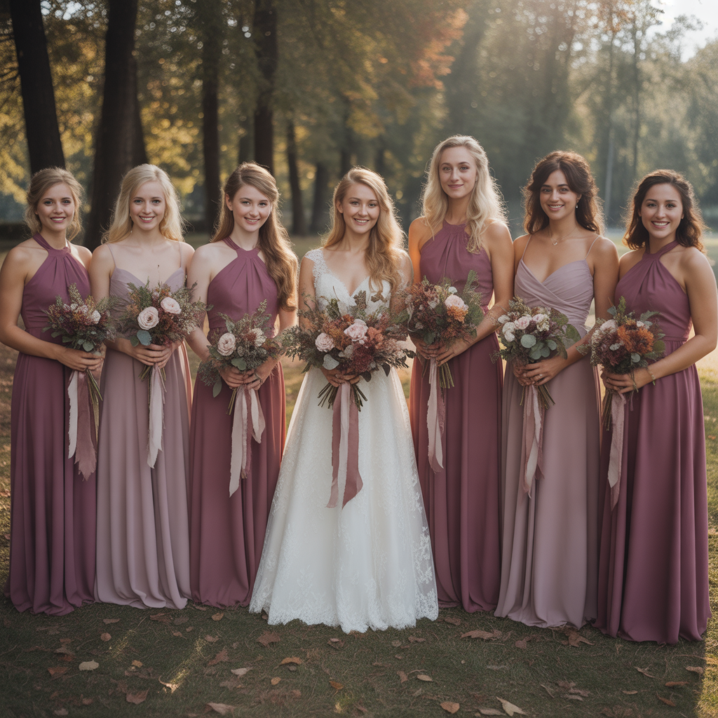 20 Elegant Fall Wedding Colors That Capture Autumn’s Charm 12 Burnt Sienna and Mauve Fusion
