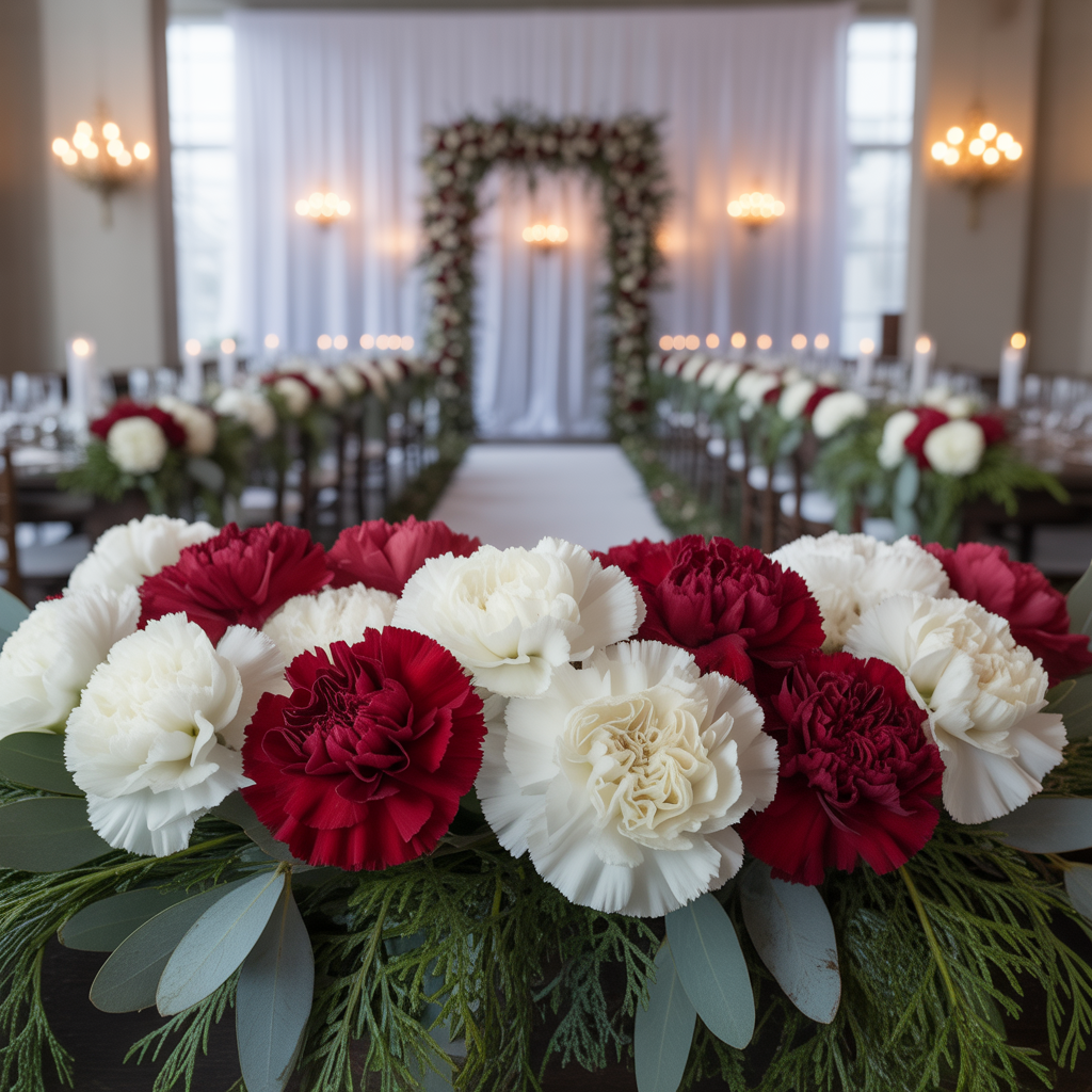Carnations for Textured Charm Winter Wedding Flowers Ideas
