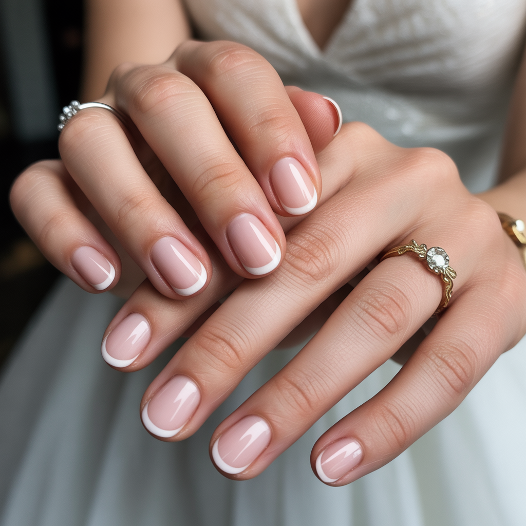 Classic French Elegance Wedding Nail Color Ideas