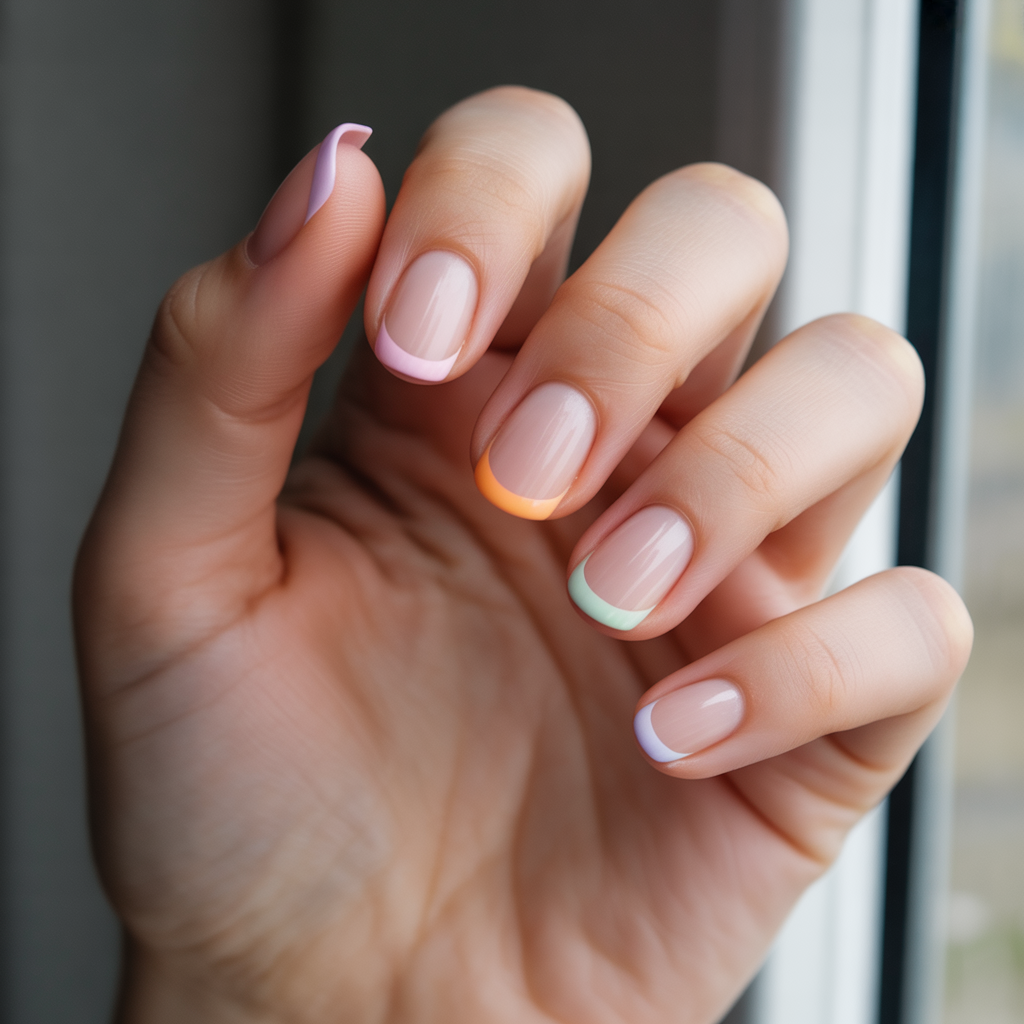 Classic French Tips with a Summer Twist