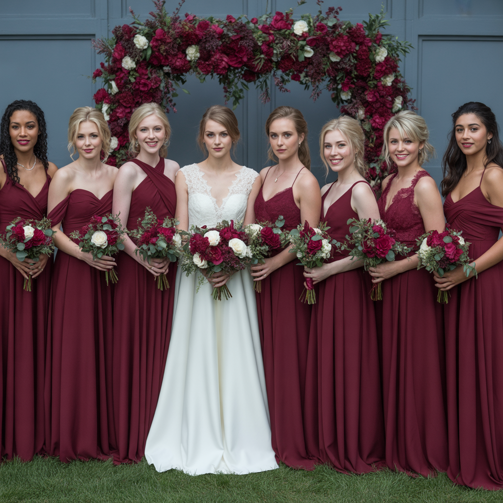 20 Elegant Fall Wedding Colors That Capture Autumn’s Charm 16 Cranberry and Ivory Timelessness
