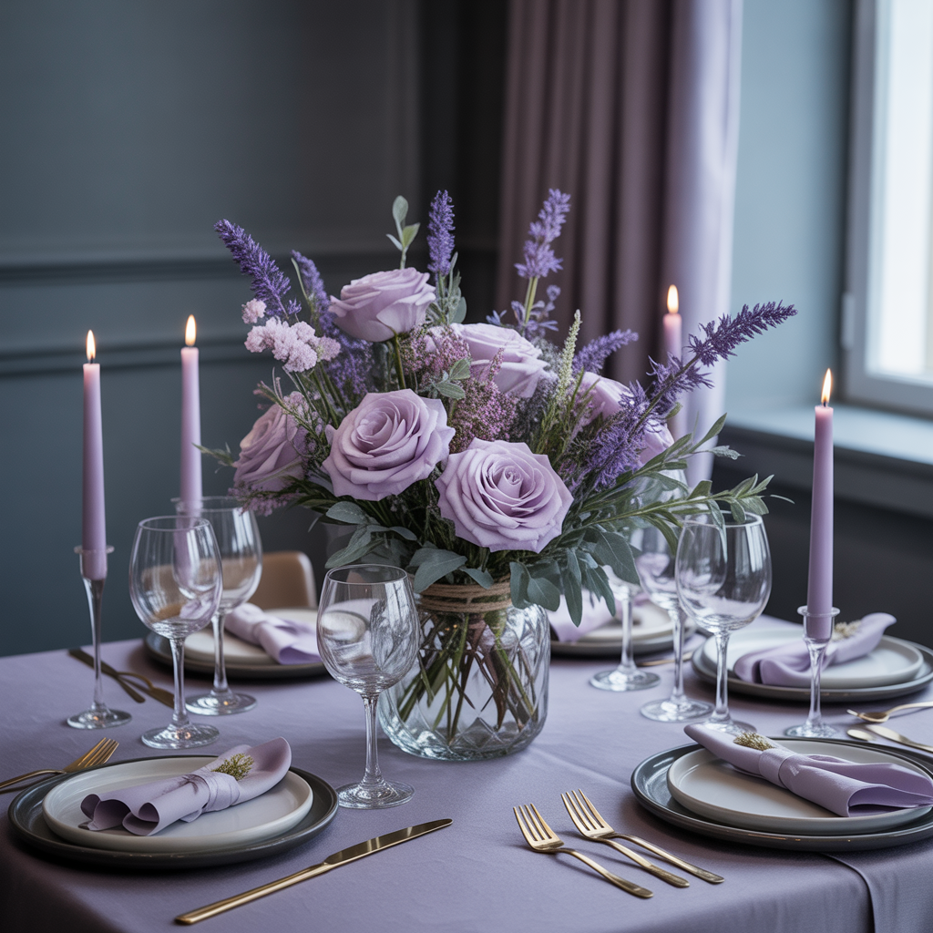 Dusty Lavender and Grey