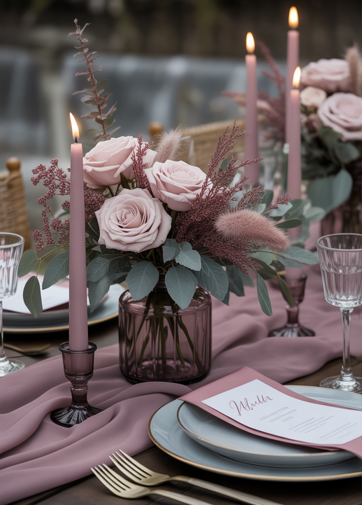 Dusty Rose and Grey