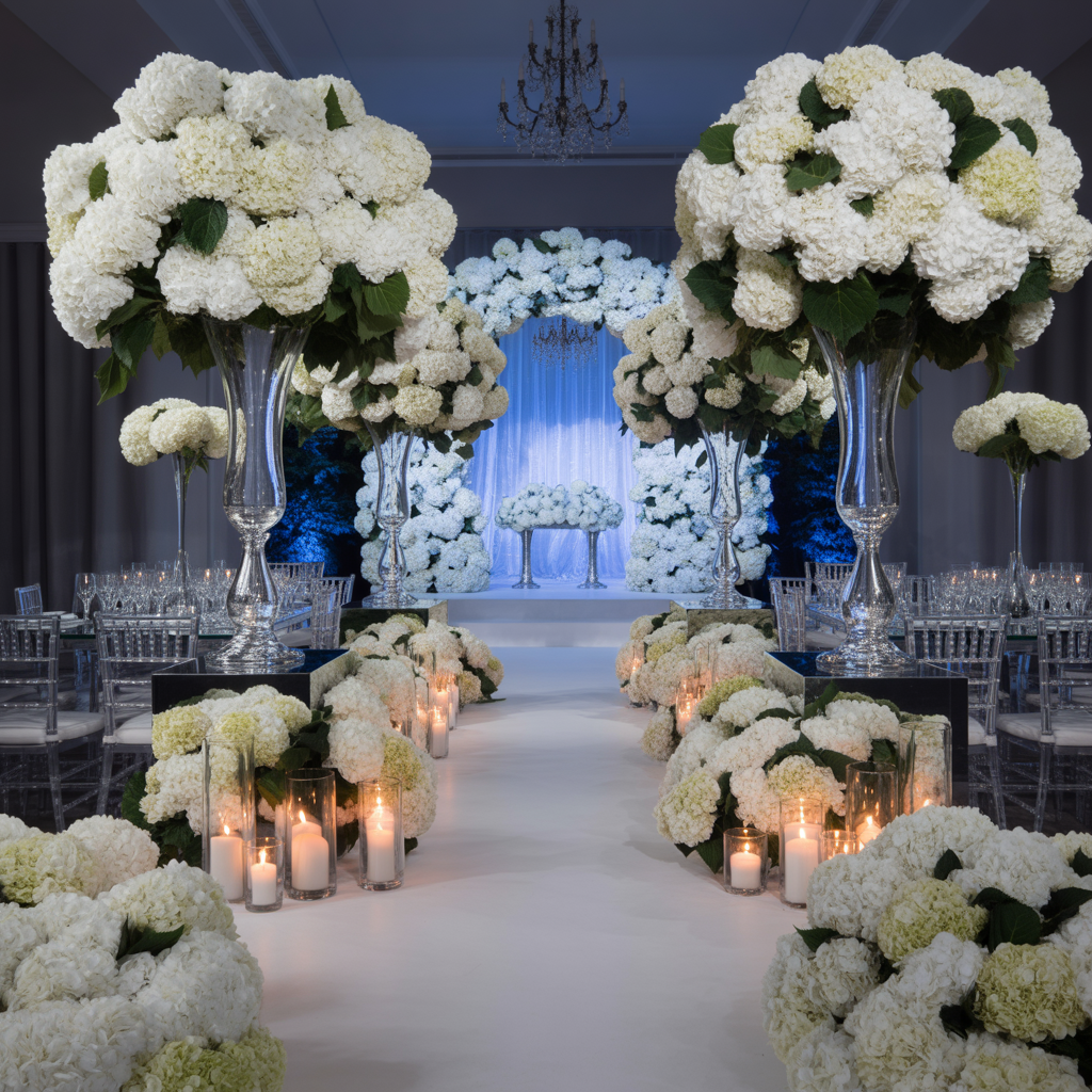 Hydrangeas for Snowball Grandeur Winter Wedding Flowers Ideas