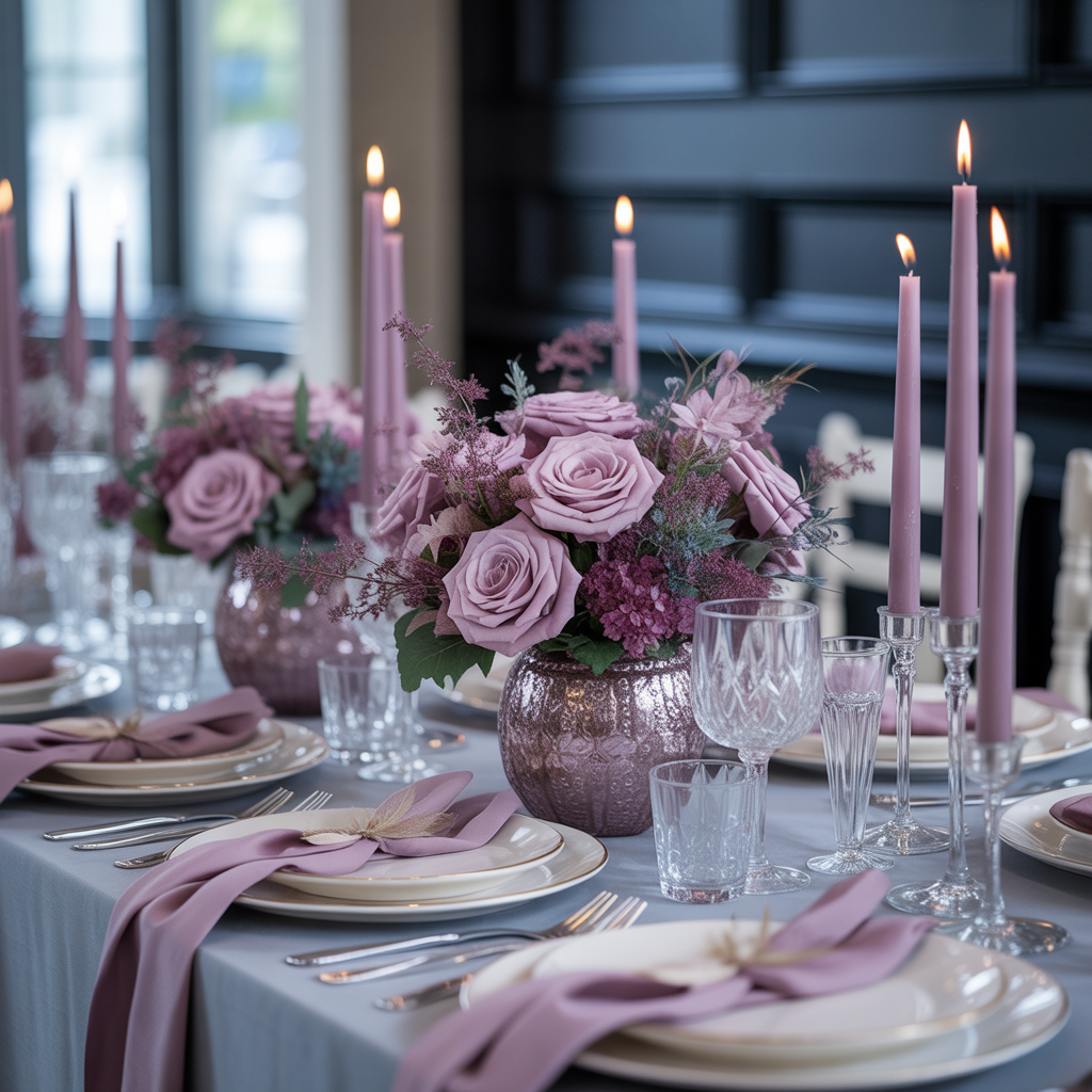 Mauve and Silver