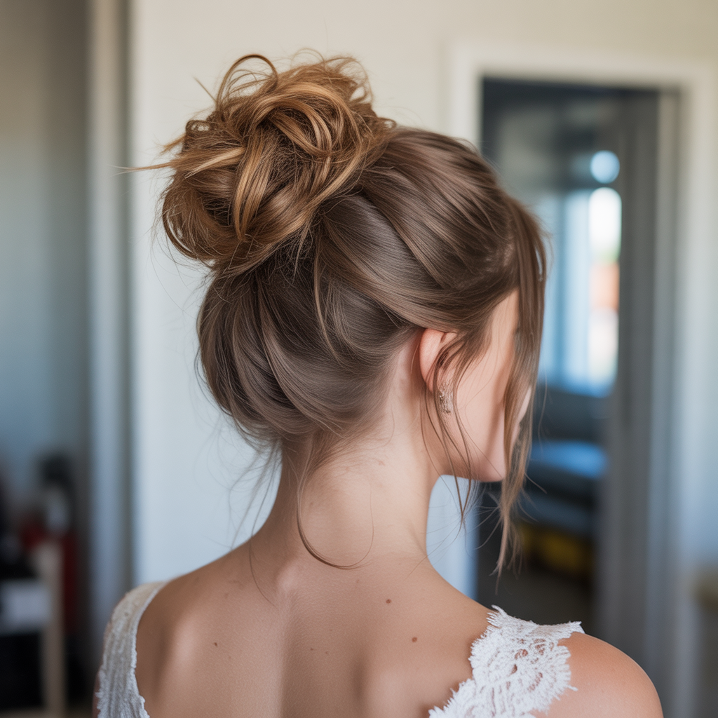 20 Elegant & Modern Bridesmaid Hairstyle Ideas for Weddings 15 Messy Bun