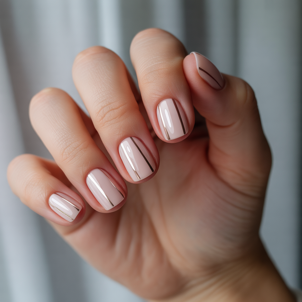 Minimalist Lines Stunning Summer Wedding Nail Ideas