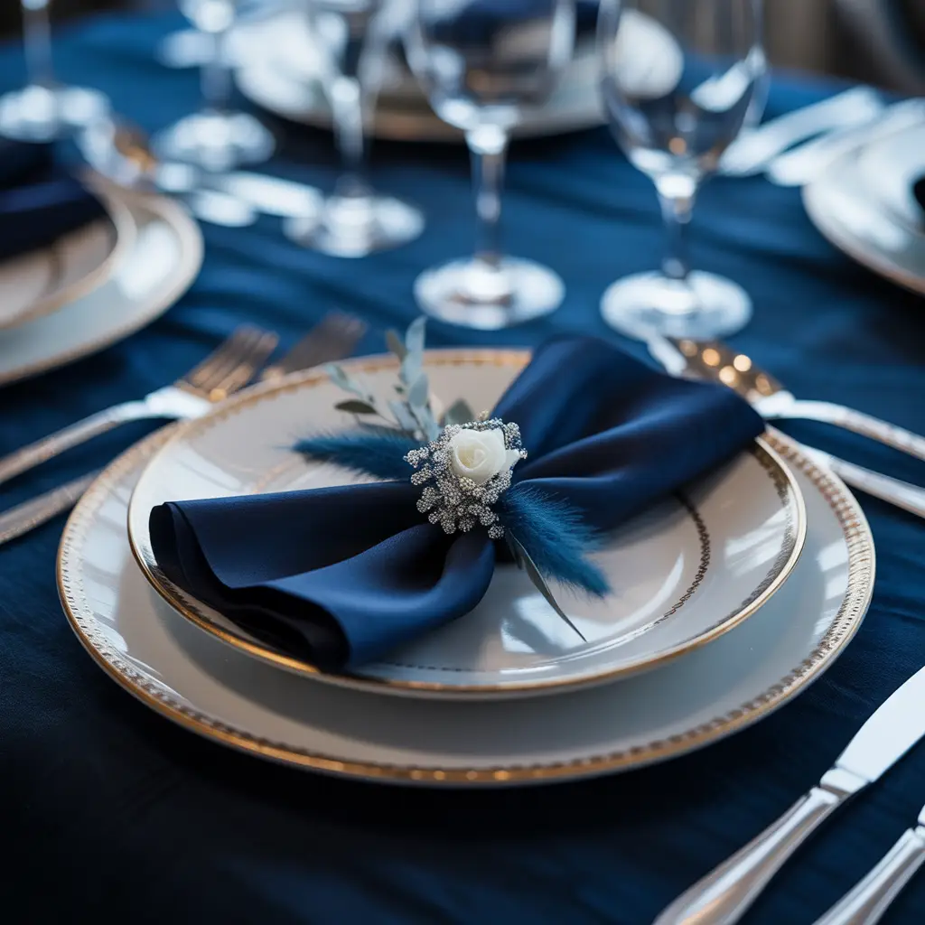 Navy Blue and Silver Winter Wedding Colors