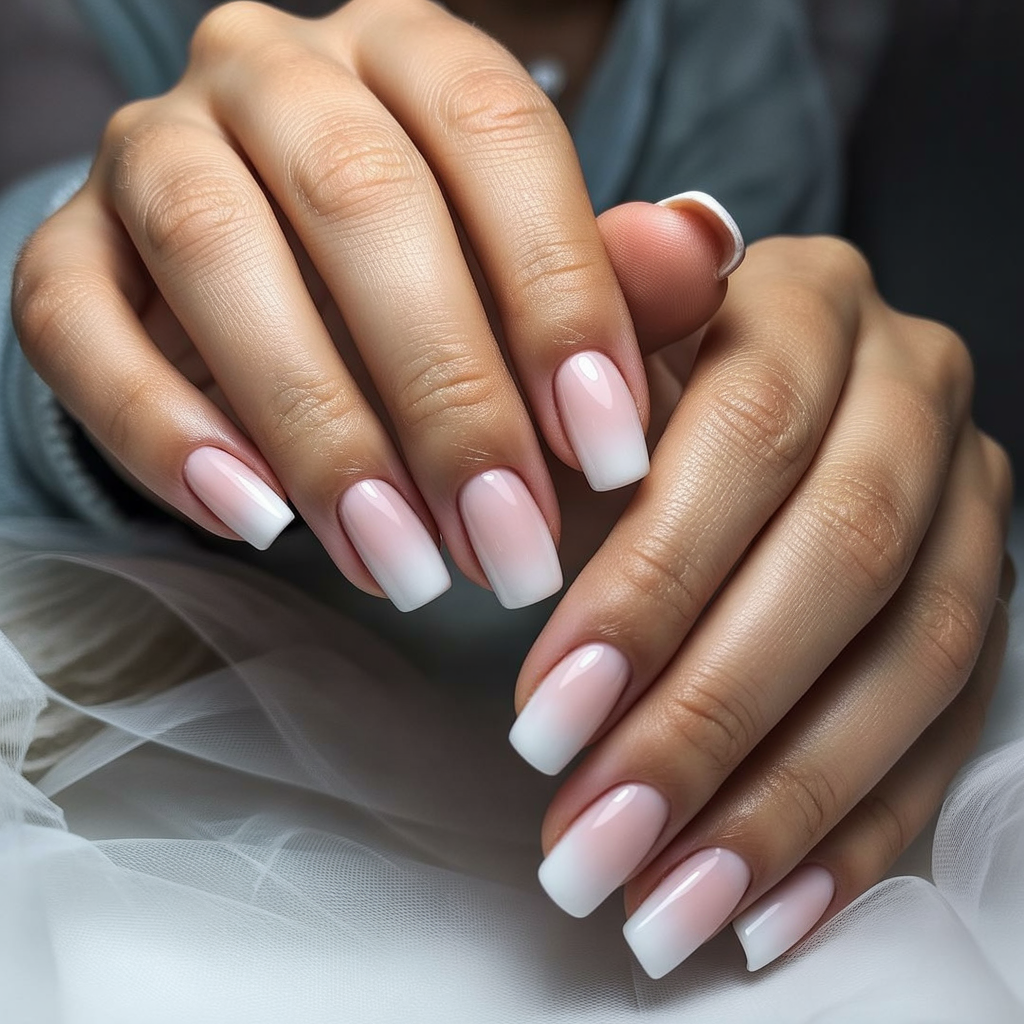 Ombre Acrylic Wedding Nails Ideas