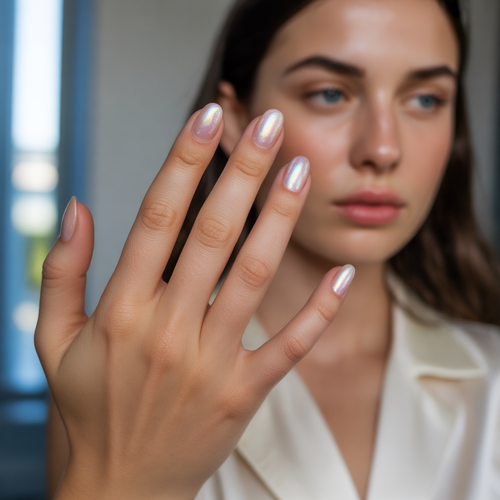 Pearly Iridescent Nails