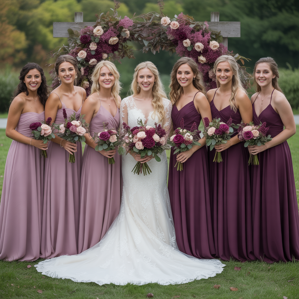 20 Elegant Fall Wedding Colors That Capture Autumn’s Charm 4 Plum and Dusty Rose Romance