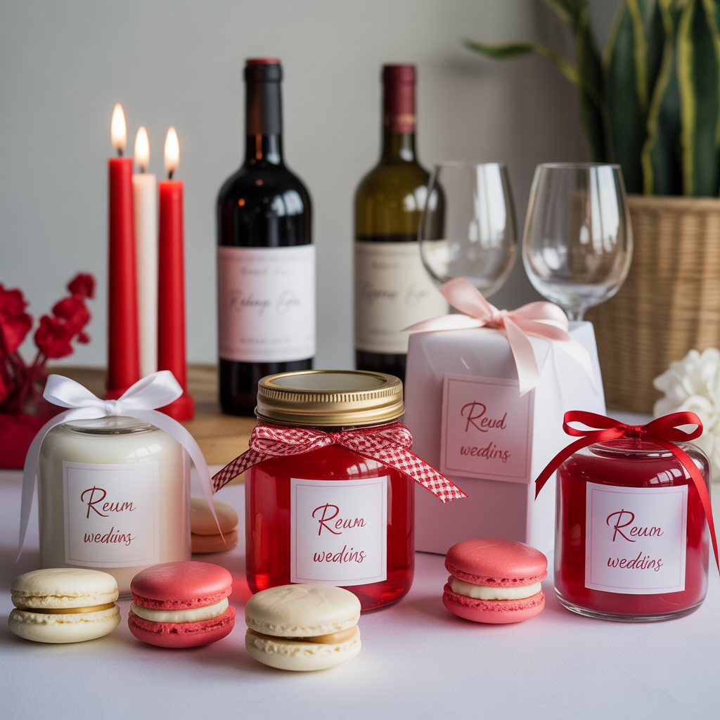 20 Elegant Red and White Wedding Inspiration for Your Big Day 18 Red and White Wedding Favors