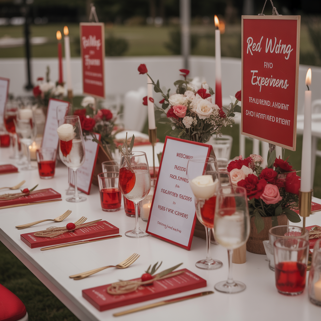 20 Elegant Red and White Wedding Inspiration for Your Big Day 15 Red and White Wedding Guest Experience