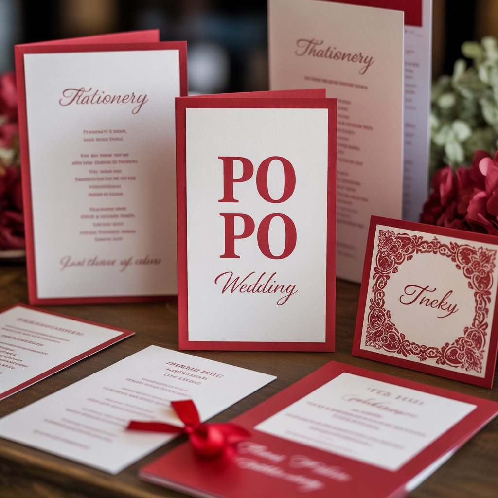 20 Elegant Red and White Wedding Inspiration for Your Big Day 12 Red and White Wedding Stationery