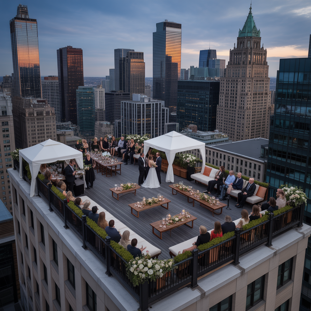 12 Small Wedding Ideas for Intimate and Memorable Celebrations 7 Rooftop Wedding Experiencea