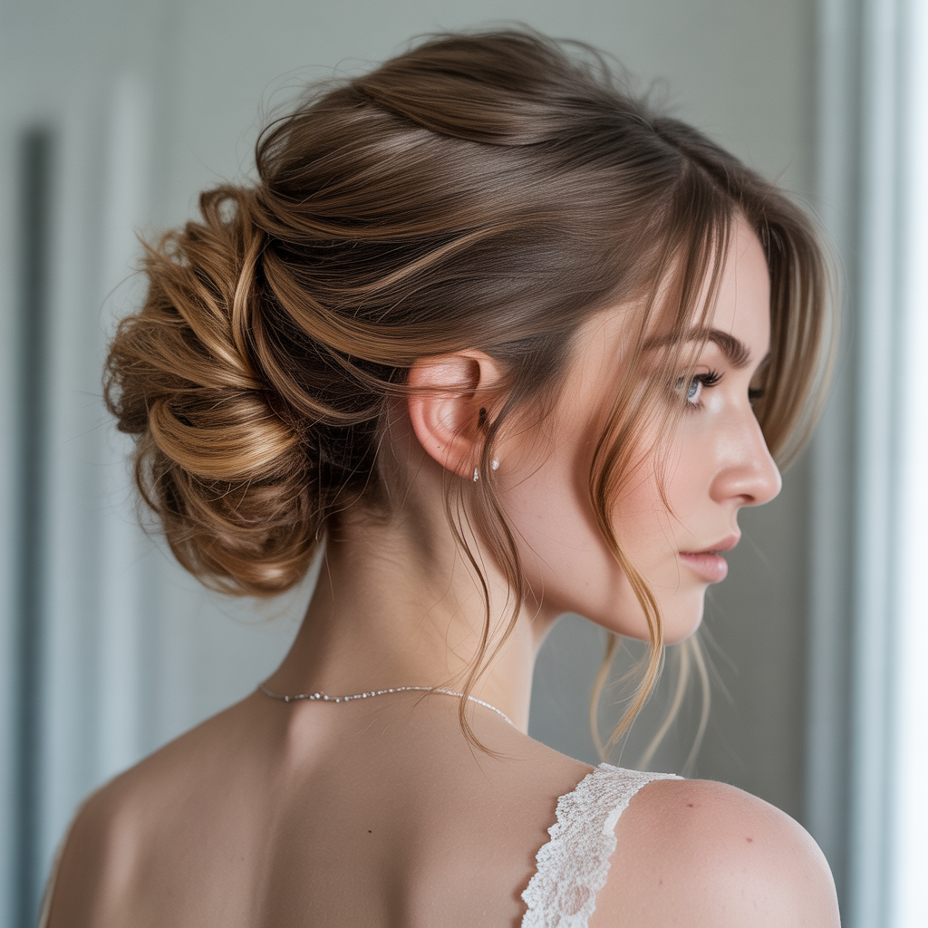 20 Elegant & Modern Bridesmaid Hairstyle Ideas for Weddings 11 Textured Updo