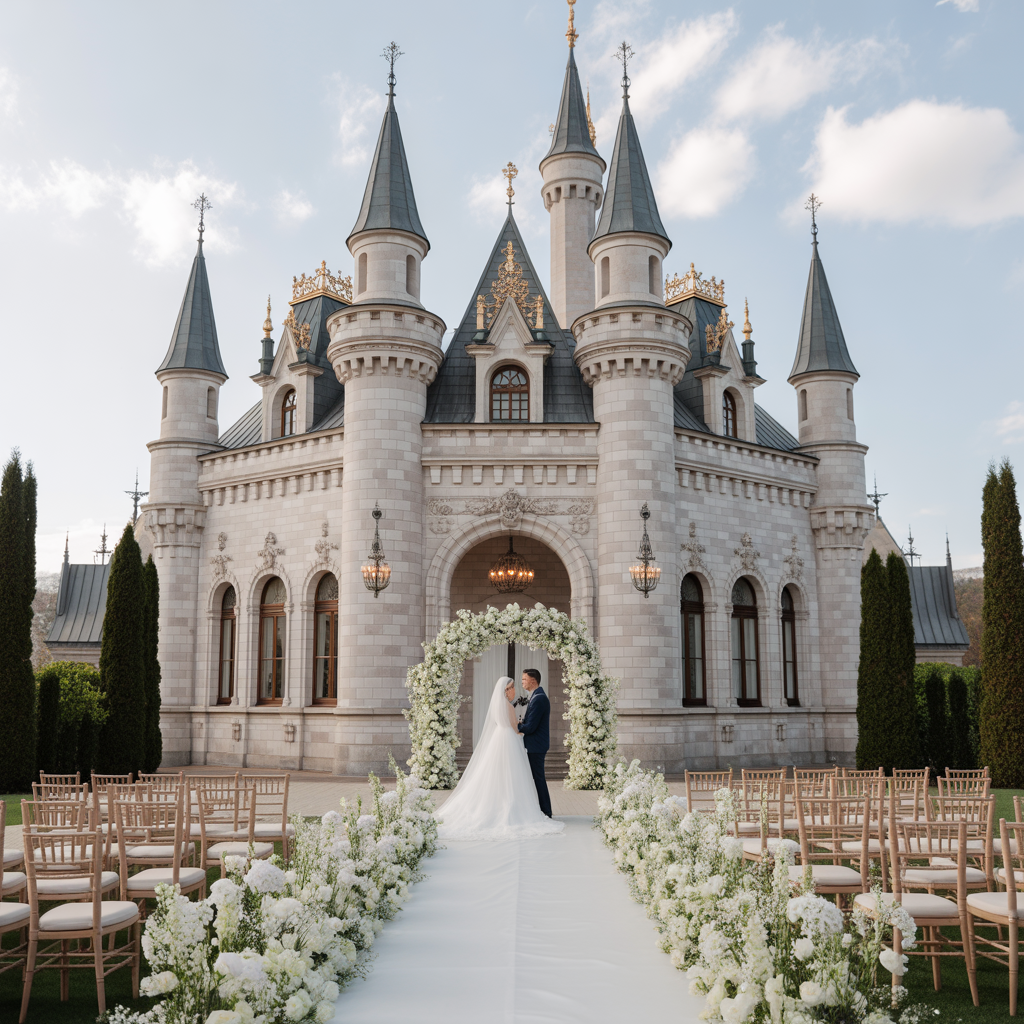 30 Disney Themed Wedding Ideas for a Magical Fairytale Celebration 1 Fairytale Castle Venue